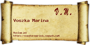 Voszka Marina névjegykártya